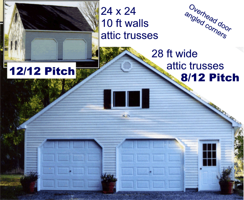 8/12 & 12/12 Pitch Attic trusses - Angled corner OHD.